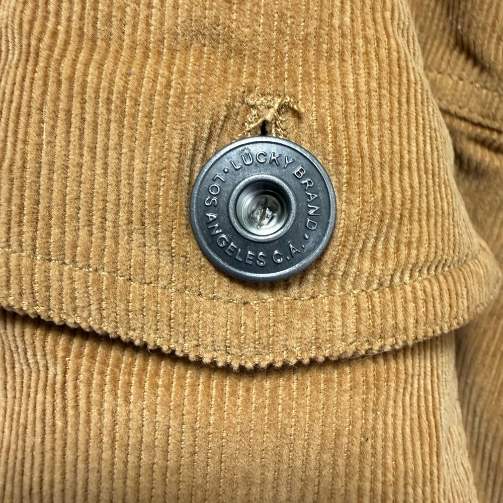 Lucky Brand Brown Corduroy Jacket with Cream Sherpa Collar XL - Picture 3 of 4